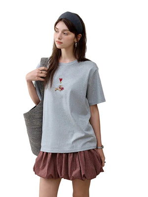 VILZSTUDIOS Basic Dog Embroidery T-Shirt