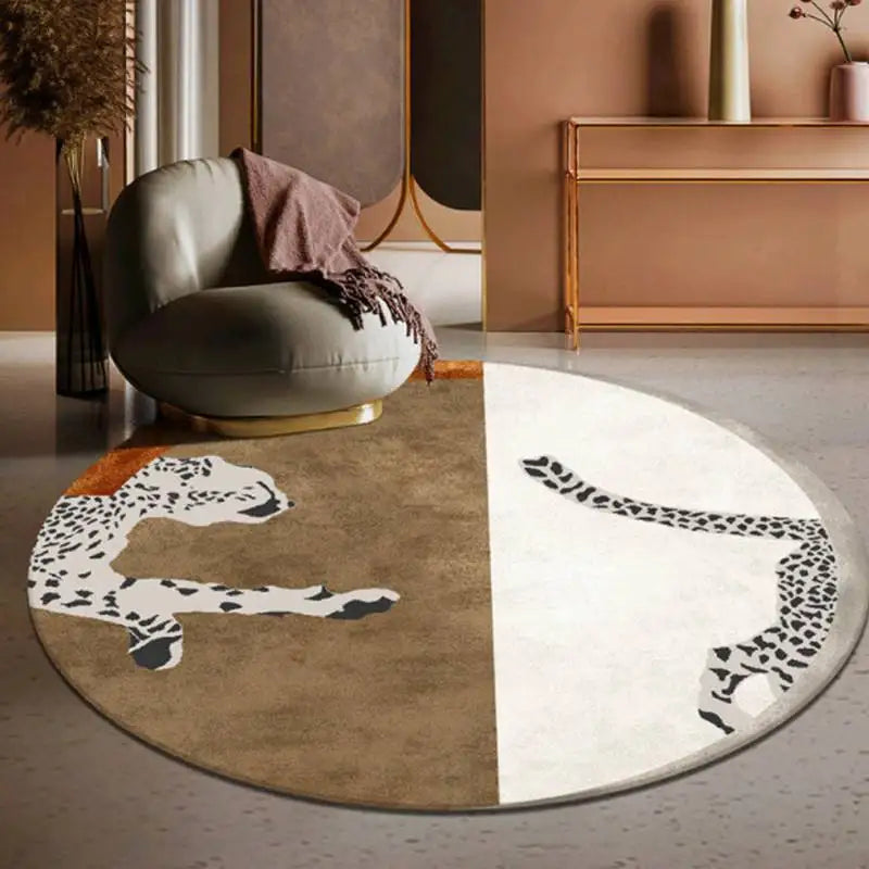 VILZSTUDIOS Modern Animal Print Cashmere Round Rugs