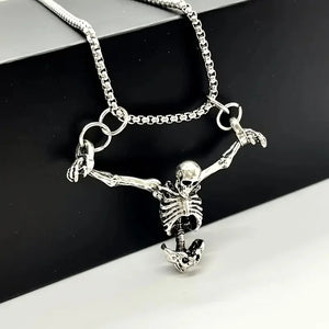 VILZSTUDIOS Exaggerated Retro Halloween Skeletons Pendants Necklaces