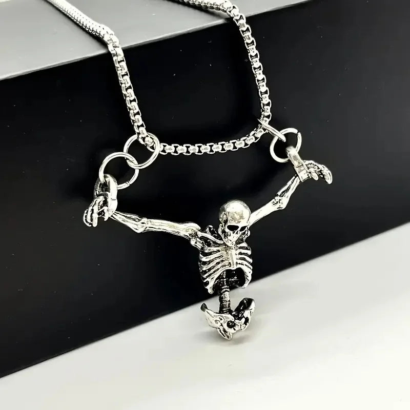 VILZSTUDIOS Exaggerated Retro Halloween Skeletons Pendants Necklaces