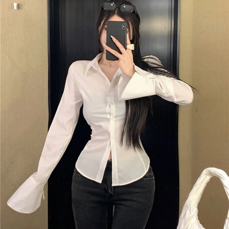 VILZSTUDIOS Slim Bell Sleeve Shirt