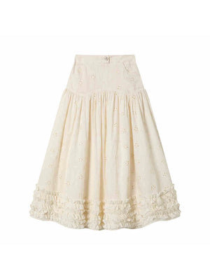 VILZSTUDIOS White Lace Embroidered High Waist Skirt