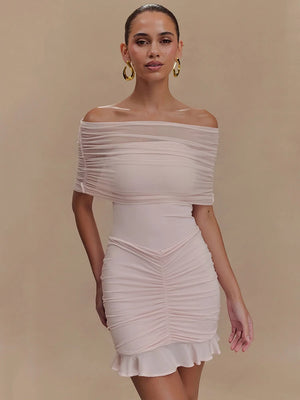 VILZSTUDIOS Sultry Ruffled Mesh Maxi& Mini Dress