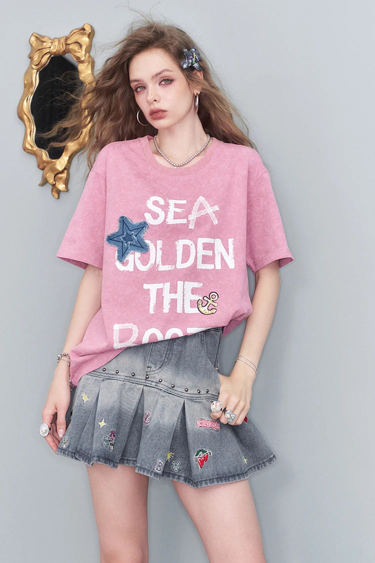 VILZSTUDIOS Casual Sea Star Graphic T-Shirt