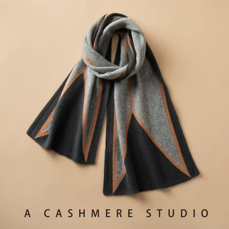 VILZSTUDIOS A-class High-quality 100% Cashmere New Cashmere Scarf 100% Knitted Warm Neck-Protecting High-end Fashion Wild Color in Winter.