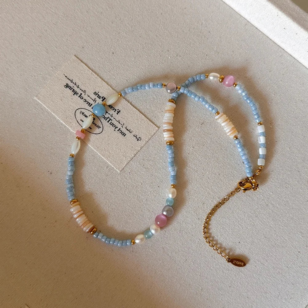 VILZSTUDIOS Freshwater Pearl Collar Chain Necklace