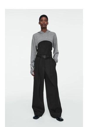 VILZSTUDIOS Wool Knit Cropped Hoodie