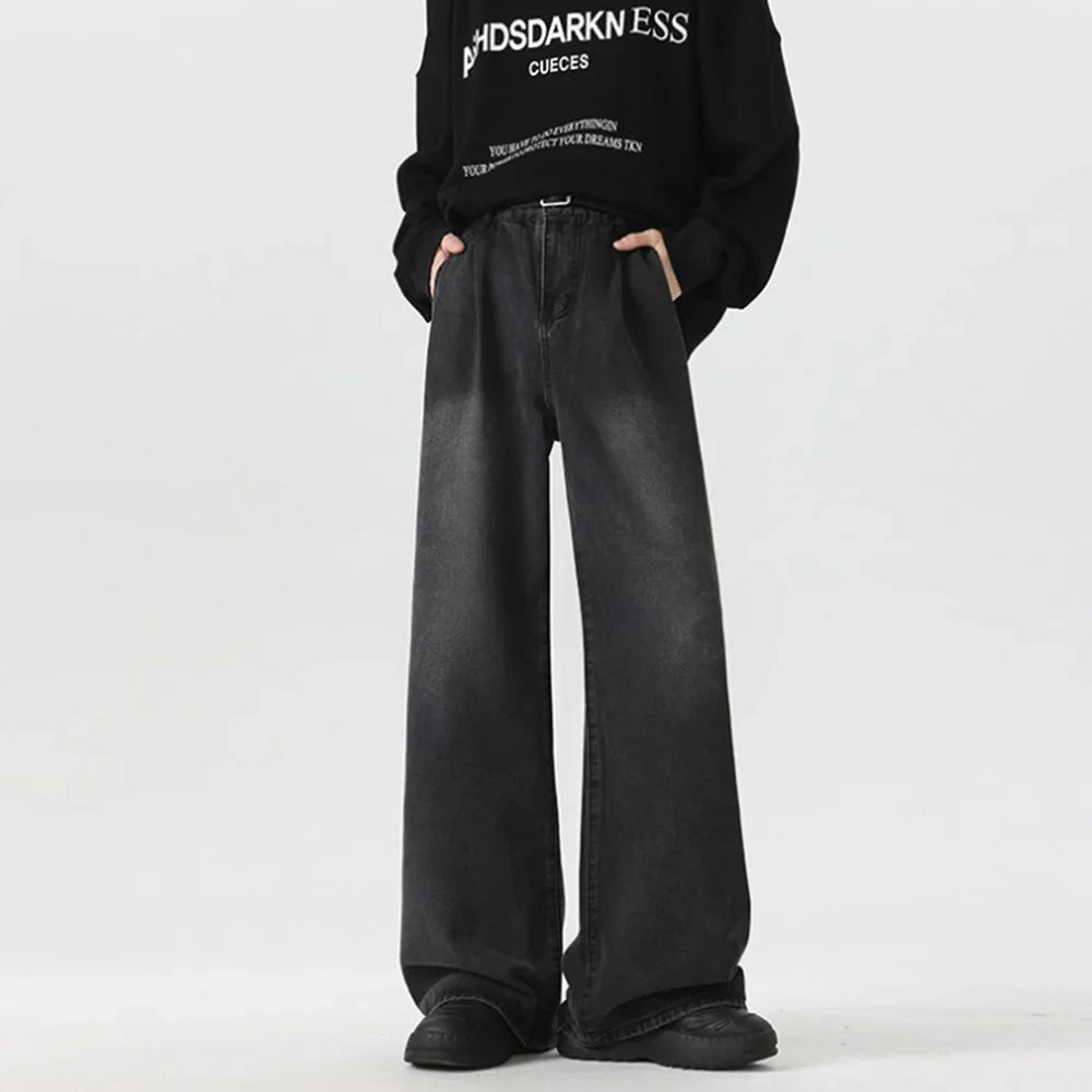 VILZSTUDIOS Solid Color Baggy Jeans