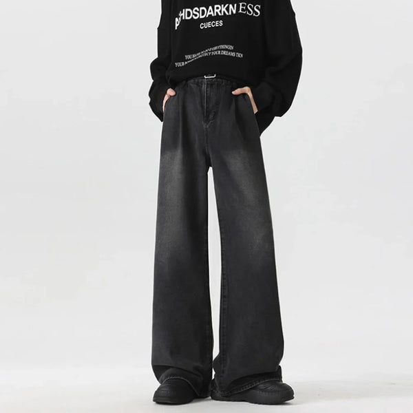Einfarbige Baggy-Jeans