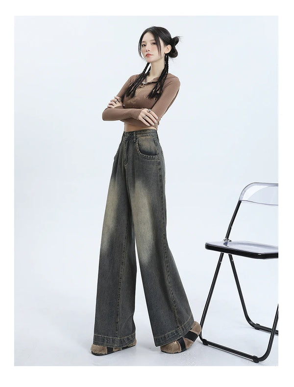 Vintage Wide Leg High Waisted Jeans