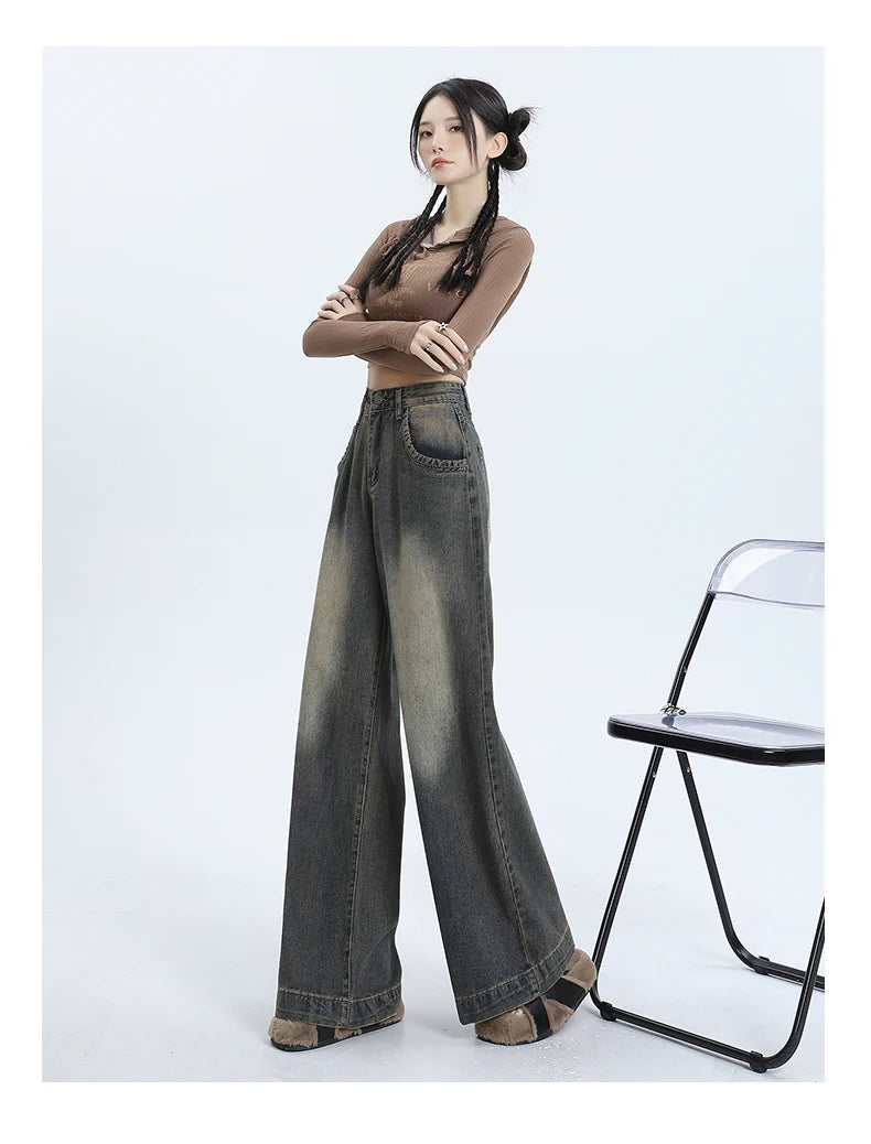 VILZSTUDIOS Vintage Wide Leg High Waisted Jeans
