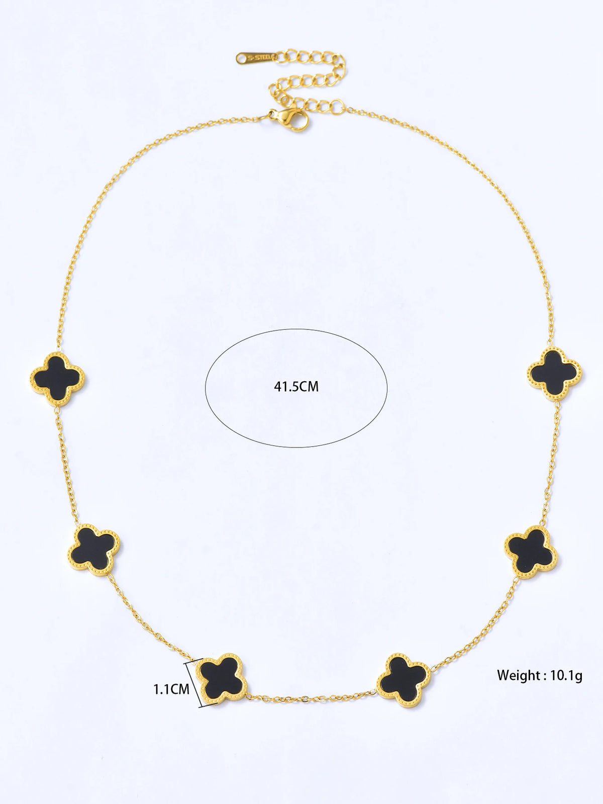 VILZSTUDIOS Elegant Stainless Steel Four-Leaf Clover Necklace