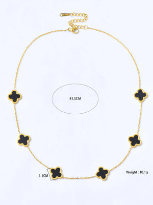 VILZSTUDIOS Elegant Stainless Steel Four-Leaf Clover Necklace