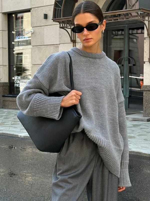 Kuscheliger Oversize Burgunder Vintage Pullover