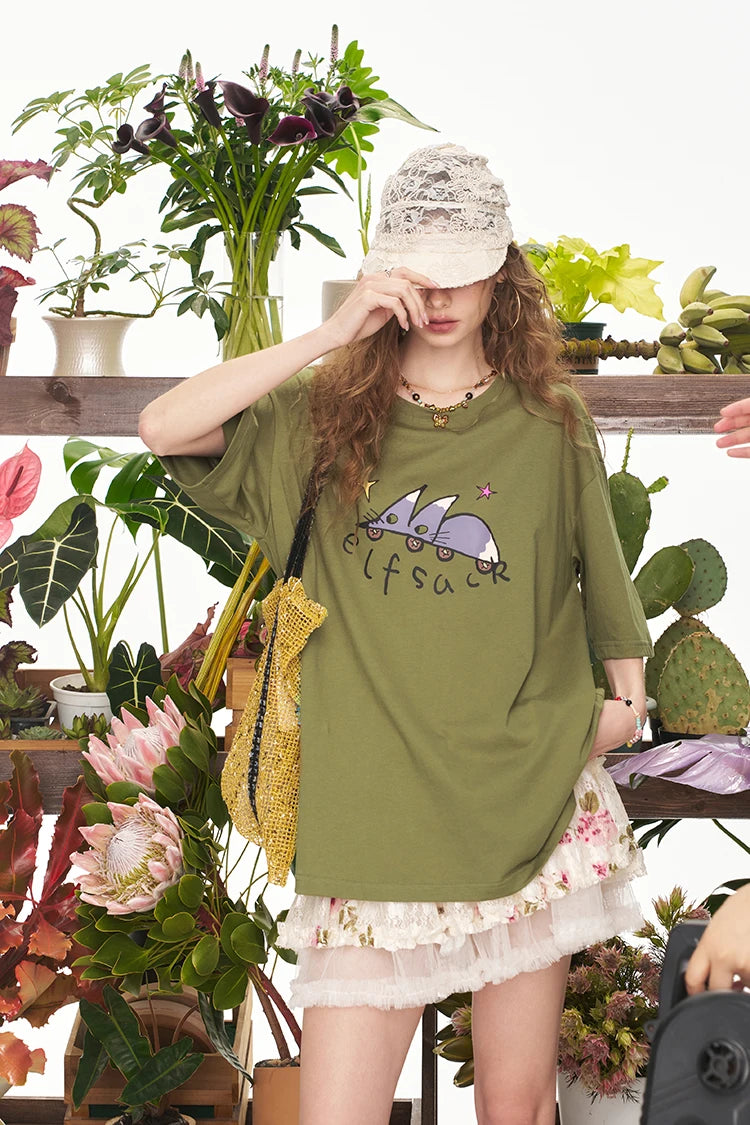VILZSTUDIOS Comfy Casual Loose Cotton T-Shirt