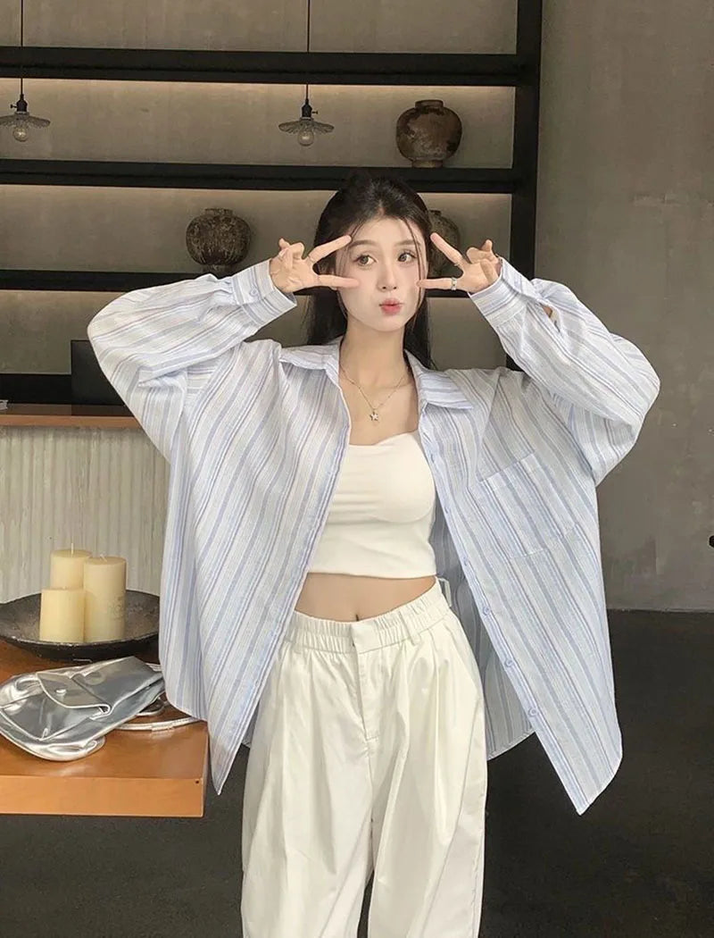VILZSTUDIOS Wild Oversized Striped Shirt