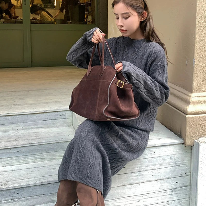 VILZSTUDIOS Cozy Wool Two-Piece Sweater & Skirt Set