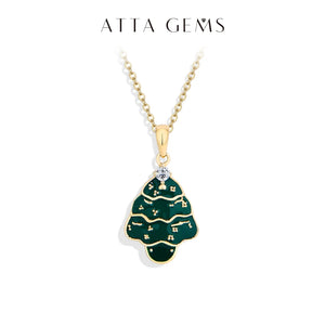 VILZSTUDIOS 925 Sterling Silver Moissanite Christmas Tree Necklace