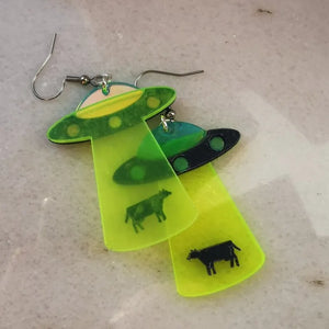 VILZSTUDIOS Embossed UFO Alien Space Acrylic Earring