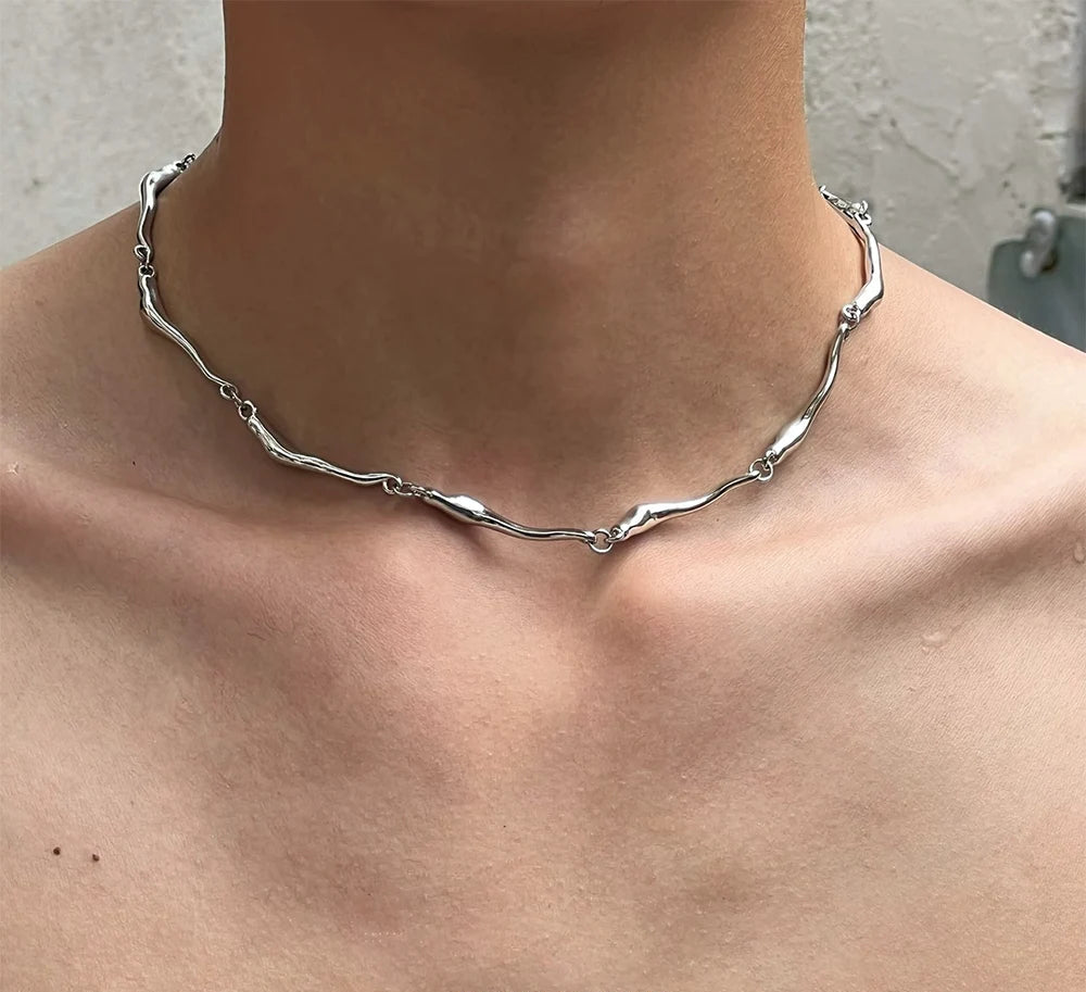 VILZSTUDIOS Men Luxury Titanium Steel Irregular Necklace