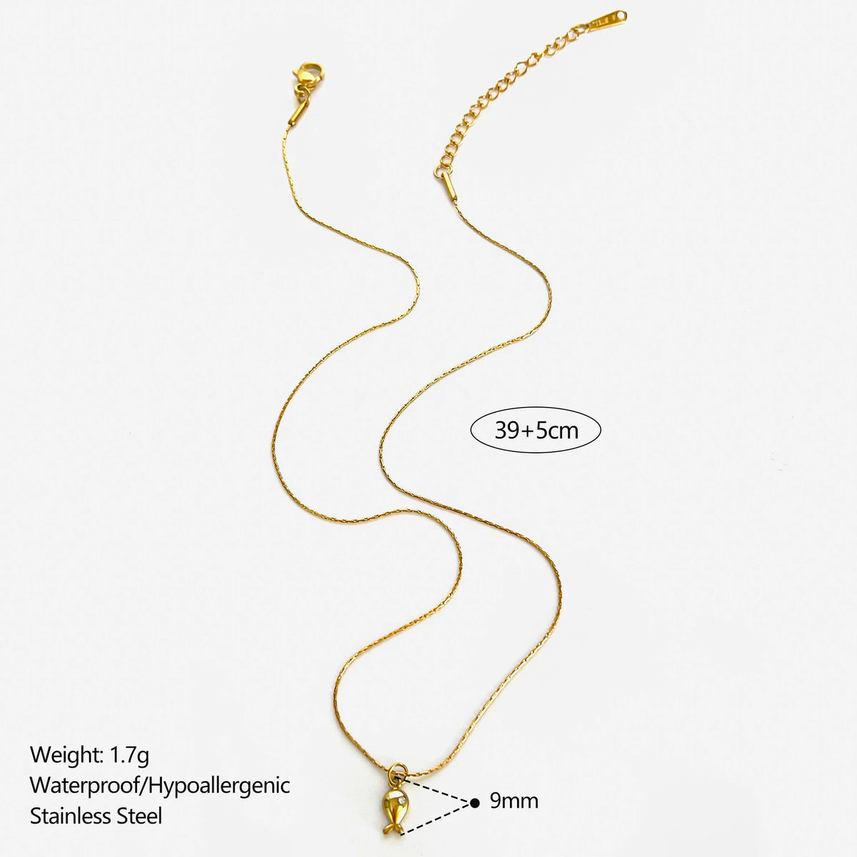 VILZSTUDIOS 18K Gold Plated Mushroom & Whale Pendant Necklace