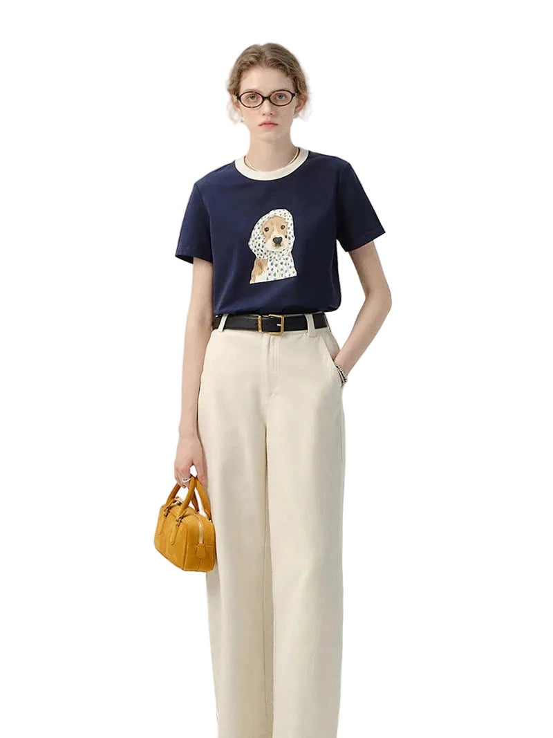 VILZSTUDIOS Graphic Cheerful Dog T-Shirt
