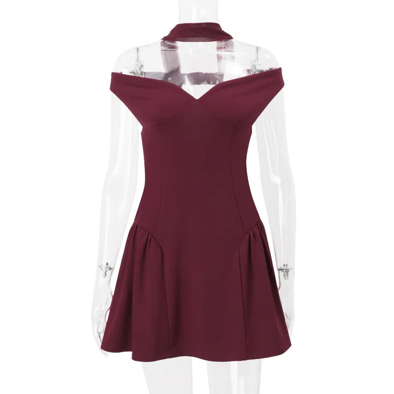 VILZSTUDIOS Off-shoulder Backless Sexy Mini Dress