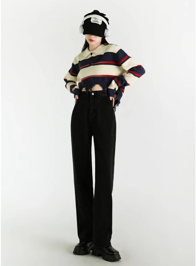 VILZSTUDIOS Slim Fit Low Waist Straight Jeans