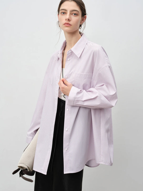 Oversized Striped Long Sleeve Shirt