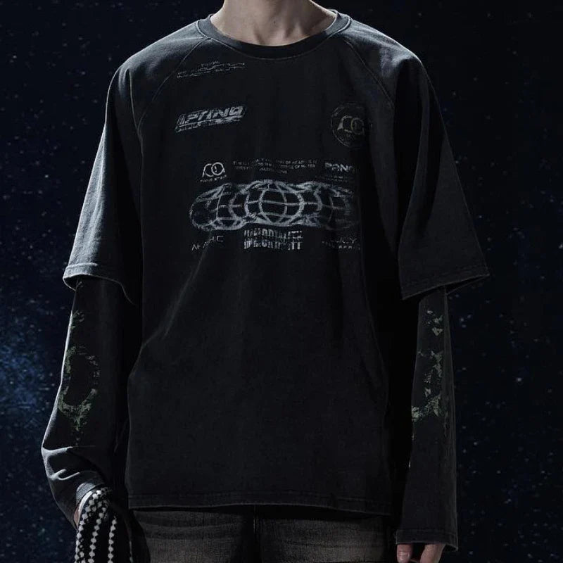 VILZSTUDIOS High Quality Patchwork Long Sleeve T-Shirt