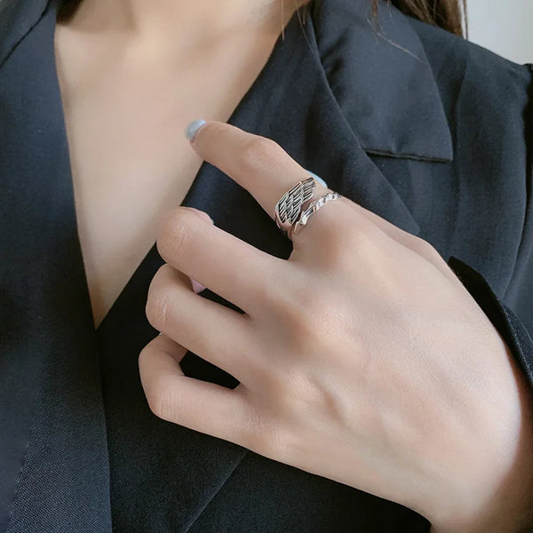 Asymmetric Punk Eagle Wing Ring