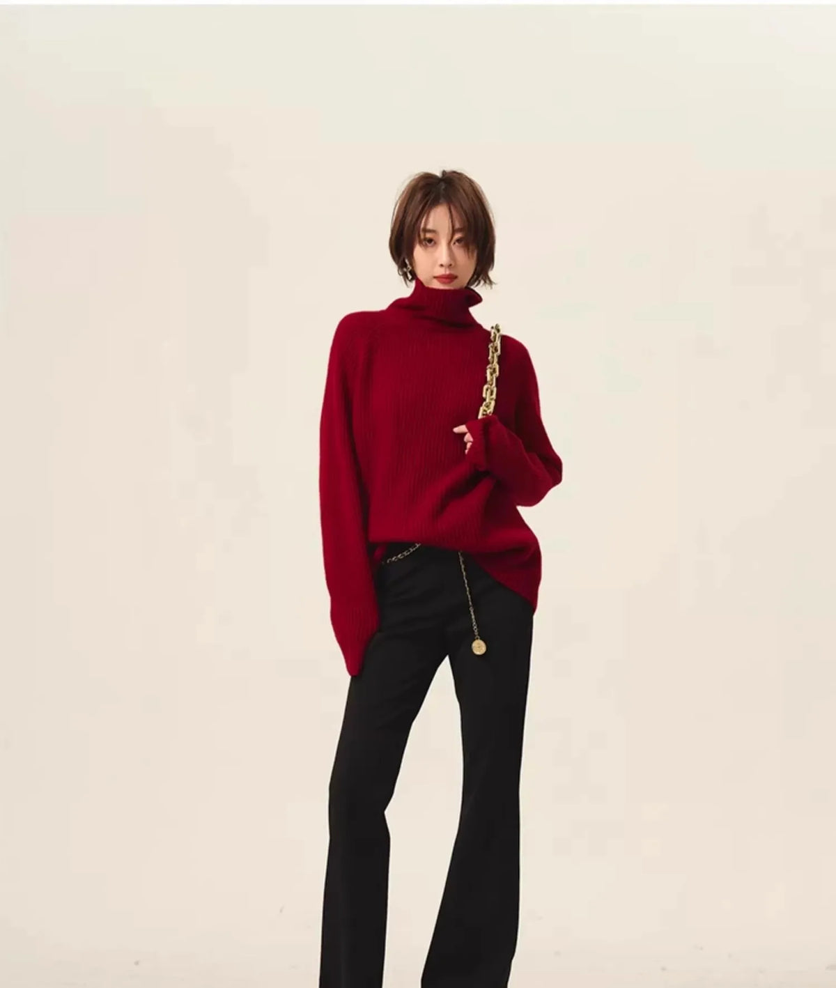 VILZSTUDIOS Retro Red Cashmere Sweater