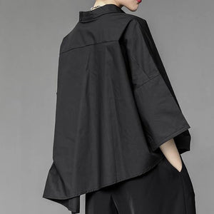 VILZSTUDIOS Chic Gothic Chiffon Black Shirt