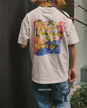 VILZSTUDIOS Retro Graffiti Print Summer T-Shirt
