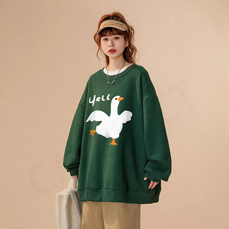 VILZSTUDIOS Cute Oversized Kawaii Duck Hoodie