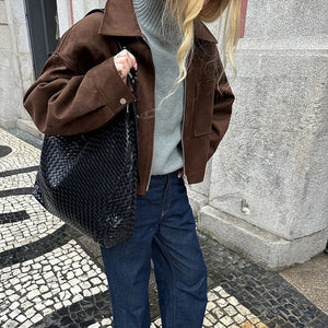 VILZSTUDIOS Chic Solid Suede Jacket