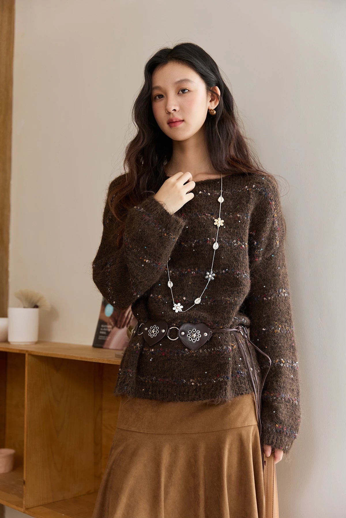 VILZSTUDIOS Brown Wool Blend Knitted Sweater