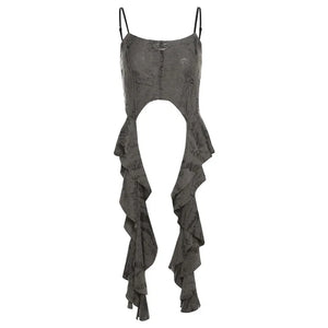 VILZSTUDIOS Ruched Satin Corset Crop Top