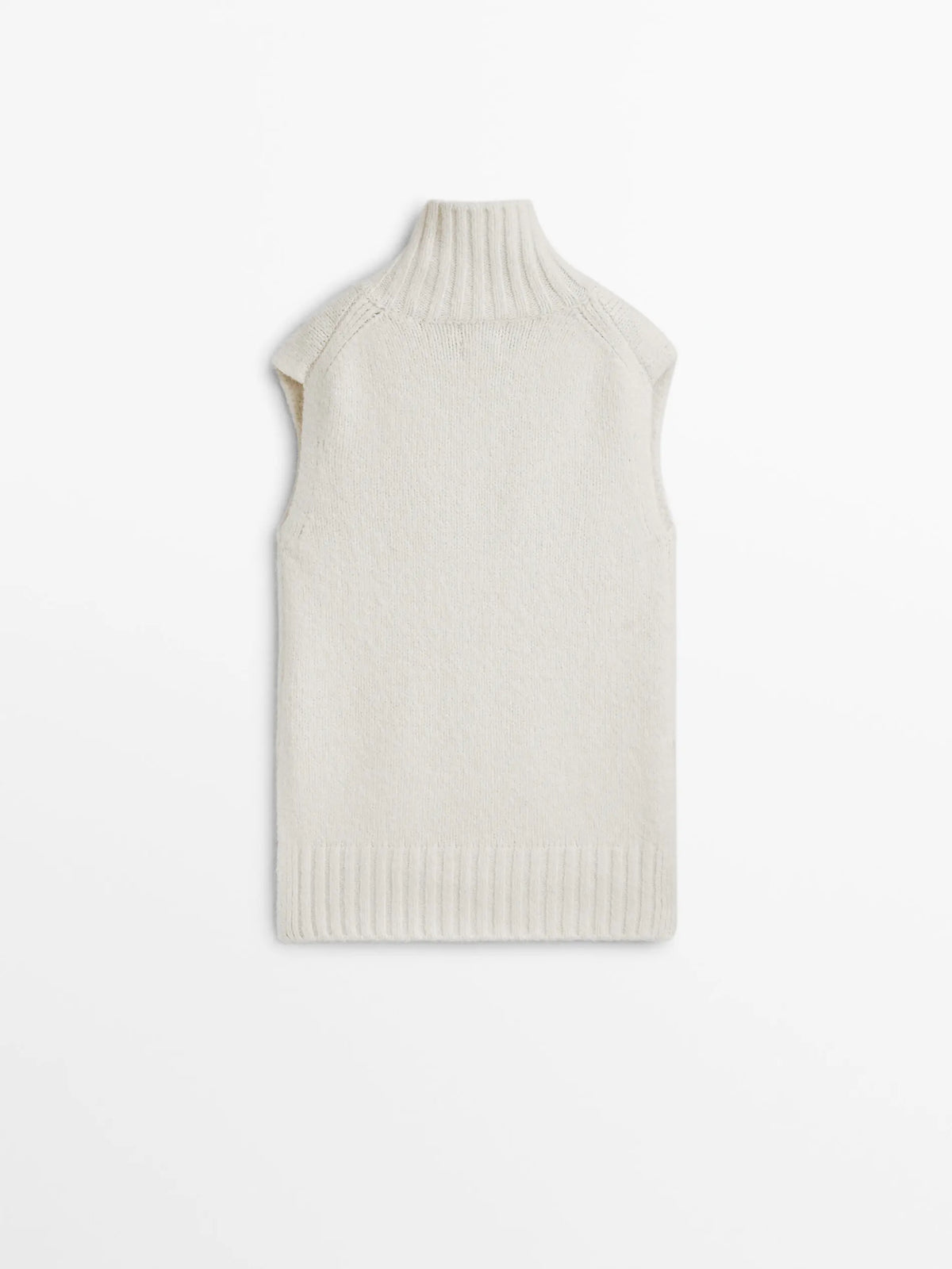 VILZSTUDIOS Classic Sleeveless Beige Knitted Sweater