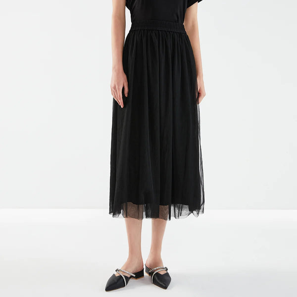 High Quality Pleated Midi Skirt Women