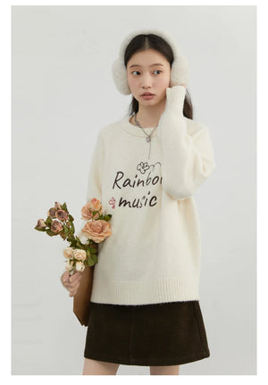 VILZSTUDIOS Flory Embroidered Loose Sweater