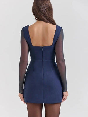 VILZSTUDIOS Sultry Plunge Mesh Mini Dress Femme
