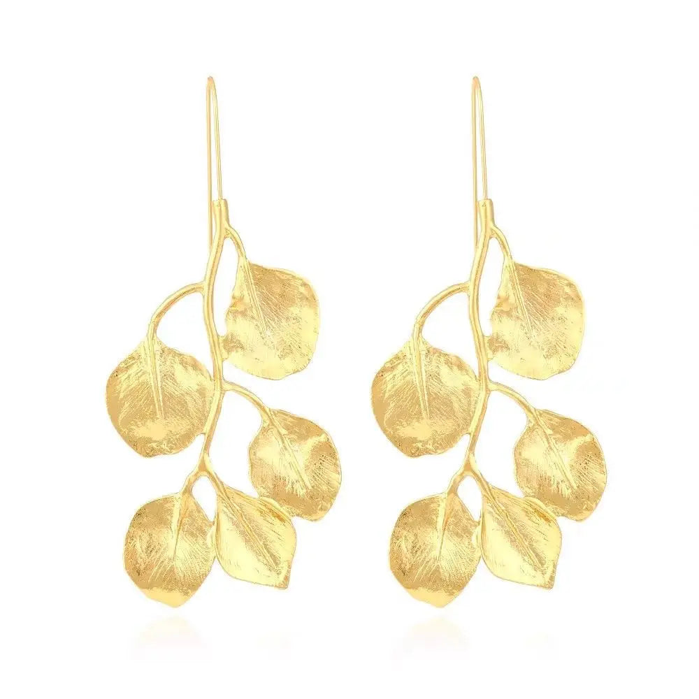 VILZSTUDIOS Sweet Gold Exaggerated Leaf Drop Earring