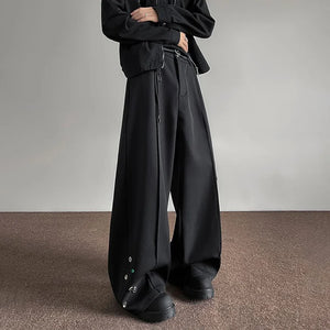 VILZSTUDIOS Black Wide Leg Button Pants