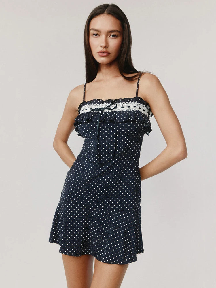VILZSTUDIOS Chic Polka Dot Mini Dress Women Mini Dress