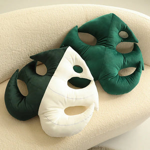 VILZSTUDIOS Green Leaf Plush Cushions