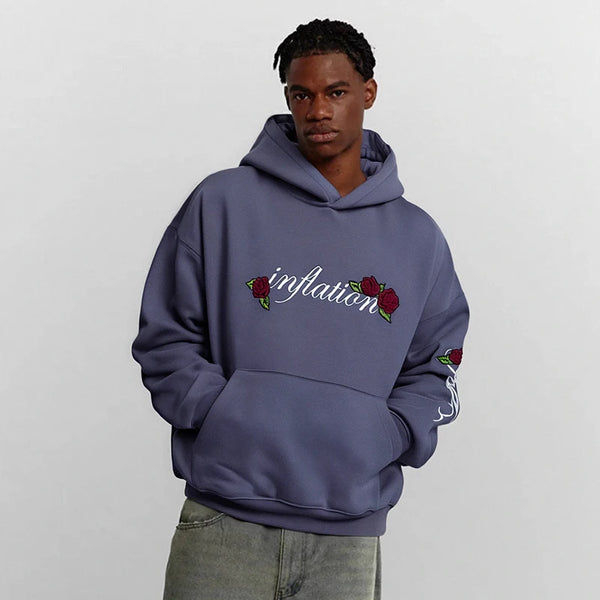 Vintage Washed Embroidery Boxy Hoodies