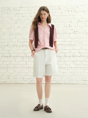 VILZSTUDIOS Streamlined Stretch Denim Mid-Length Shorts Jeans