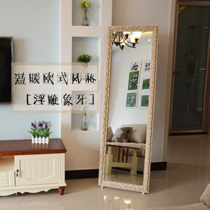 VILZSTUDIOS Carved full-length dressing mirror home decor items whole body mirror large full size accesorios para cuarto interior furniture