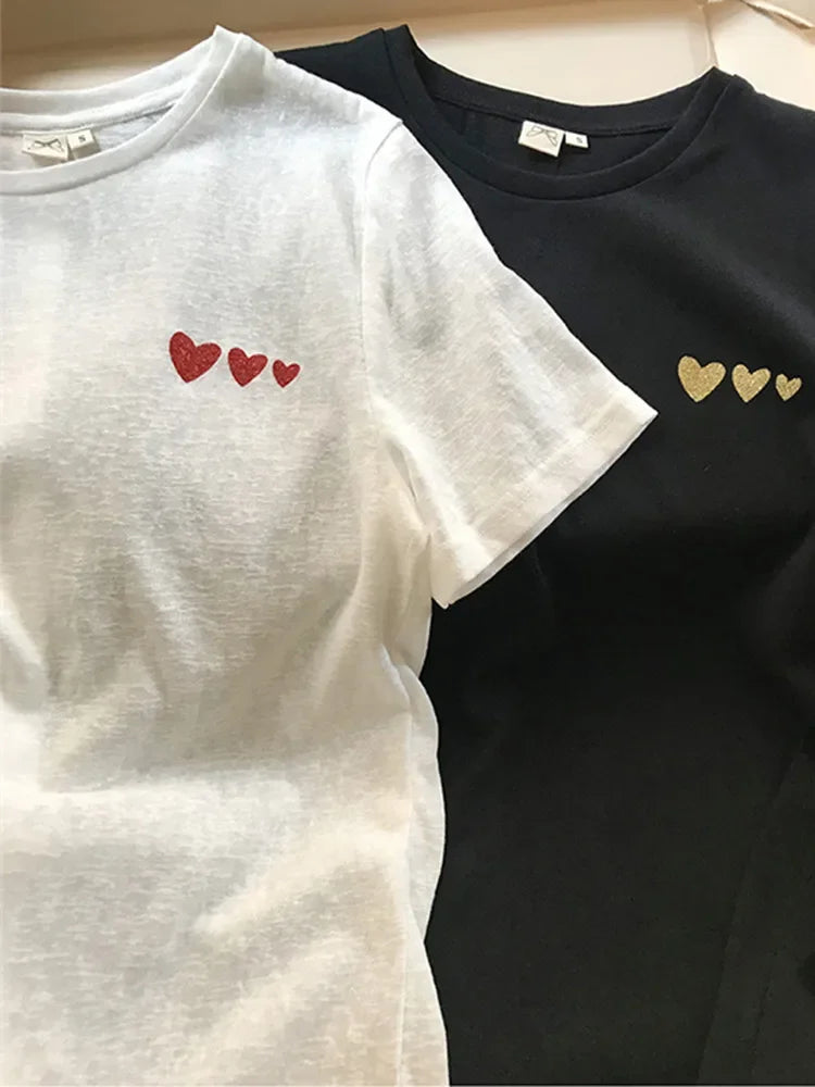 VILZSTUDIOS 3 Hearts Back Buttoned T-Shirt